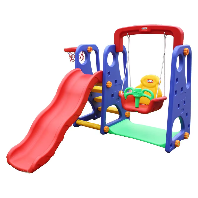 Kids Outdoor Swing Set With Slide - Mini Indoor/Outdoor Kids Play Swing House