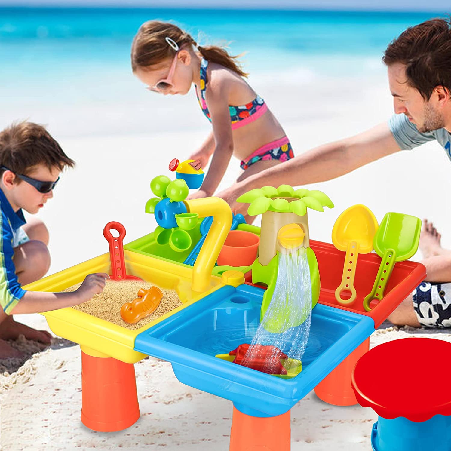 Kids Outdoor Picnic Table - Beach Table Sand Play Toys Children
