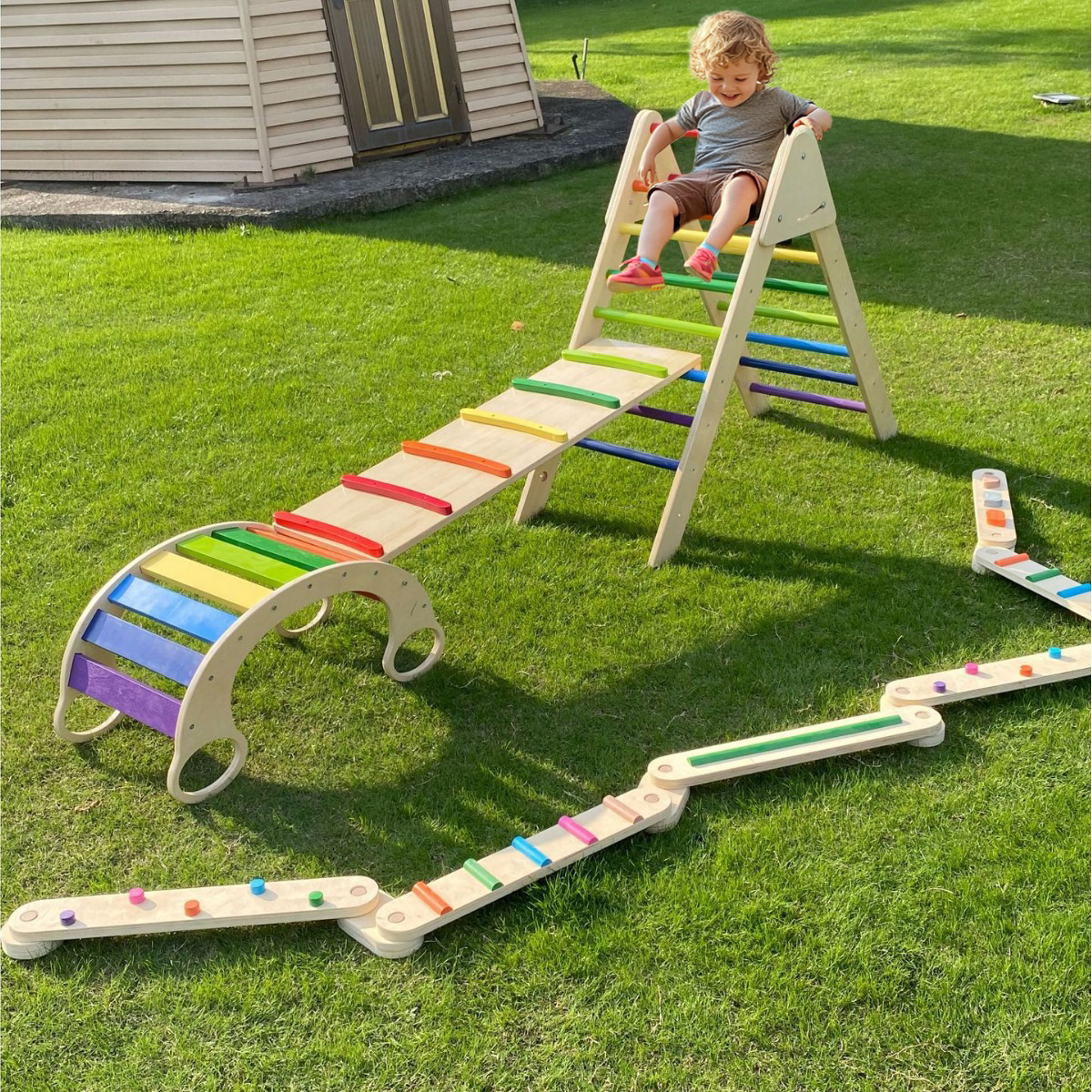 Kids Outdoor Climbing Frame - Customizable Eco-Friendly Beech Wood Climbing Set