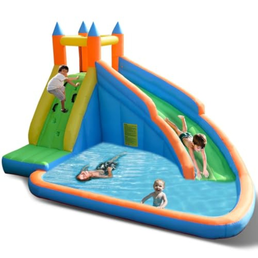 Kids Outdoor Climbing Wall - Backyard outdoor inflatable water slide for
