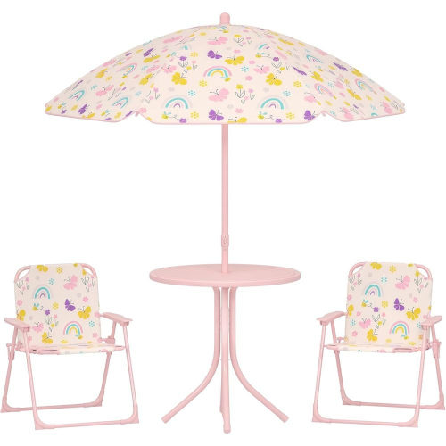Kids Outdoor Table With Umbrella - Kids Picnic Table and Chair Set,