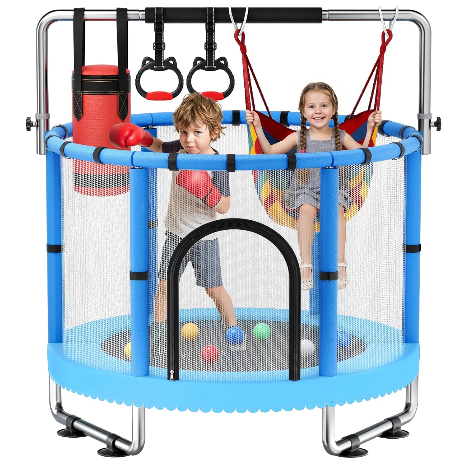 Kids Outdoor Set - Toddler Trampoline,Trampoline for Kids with Enclosure,440lbs