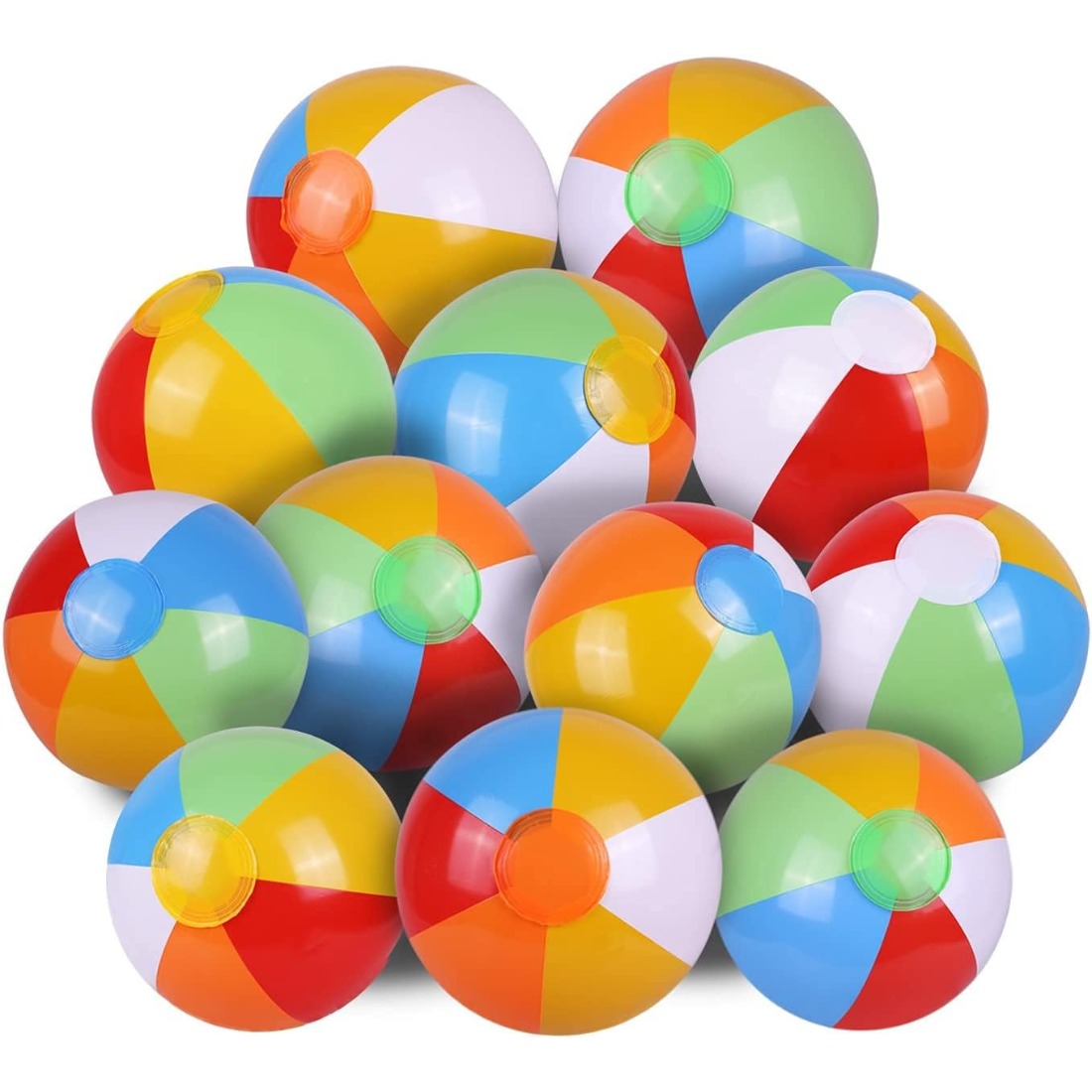 Outdoor Games For Kids - 5 Pack Bulk Rainbow Inflatable Beach