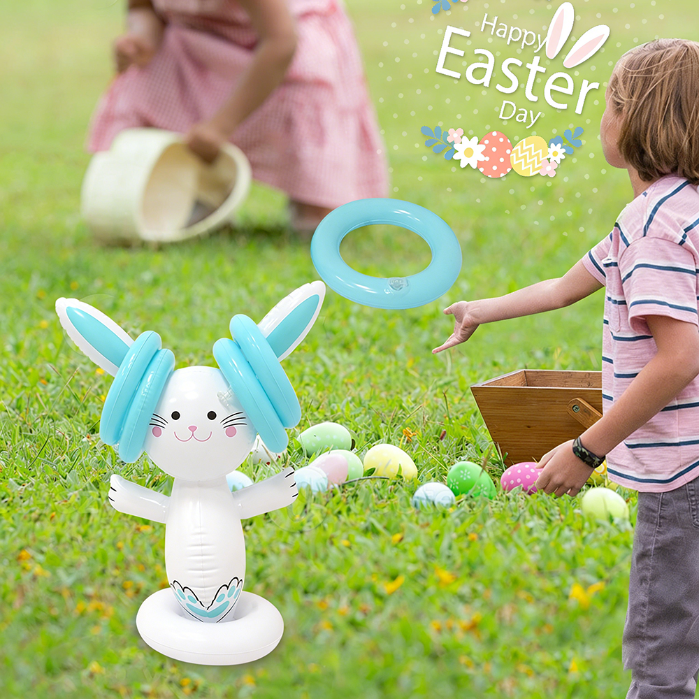 Outdoor Games For Kids - Easter Inflatable Bunny Ring Toss Game