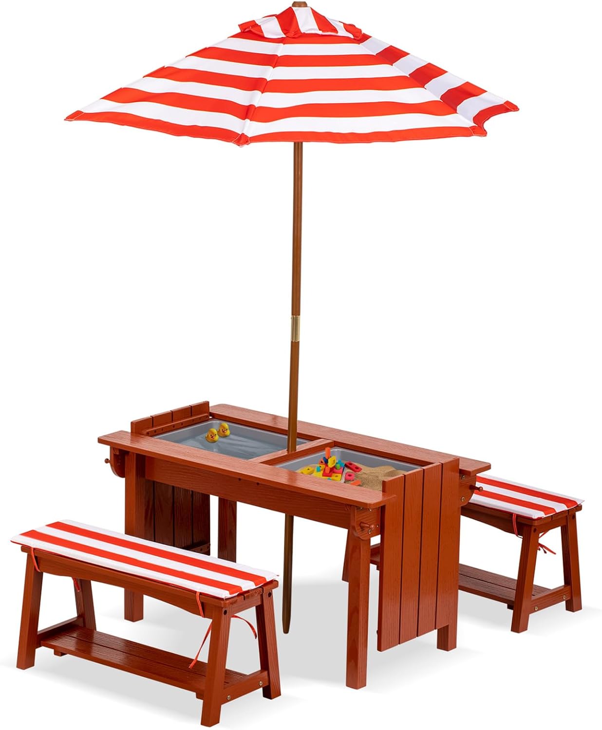 Kids Outdoor Table With Umbrella - Kids Picnic Table with Umbrella, Outdoor