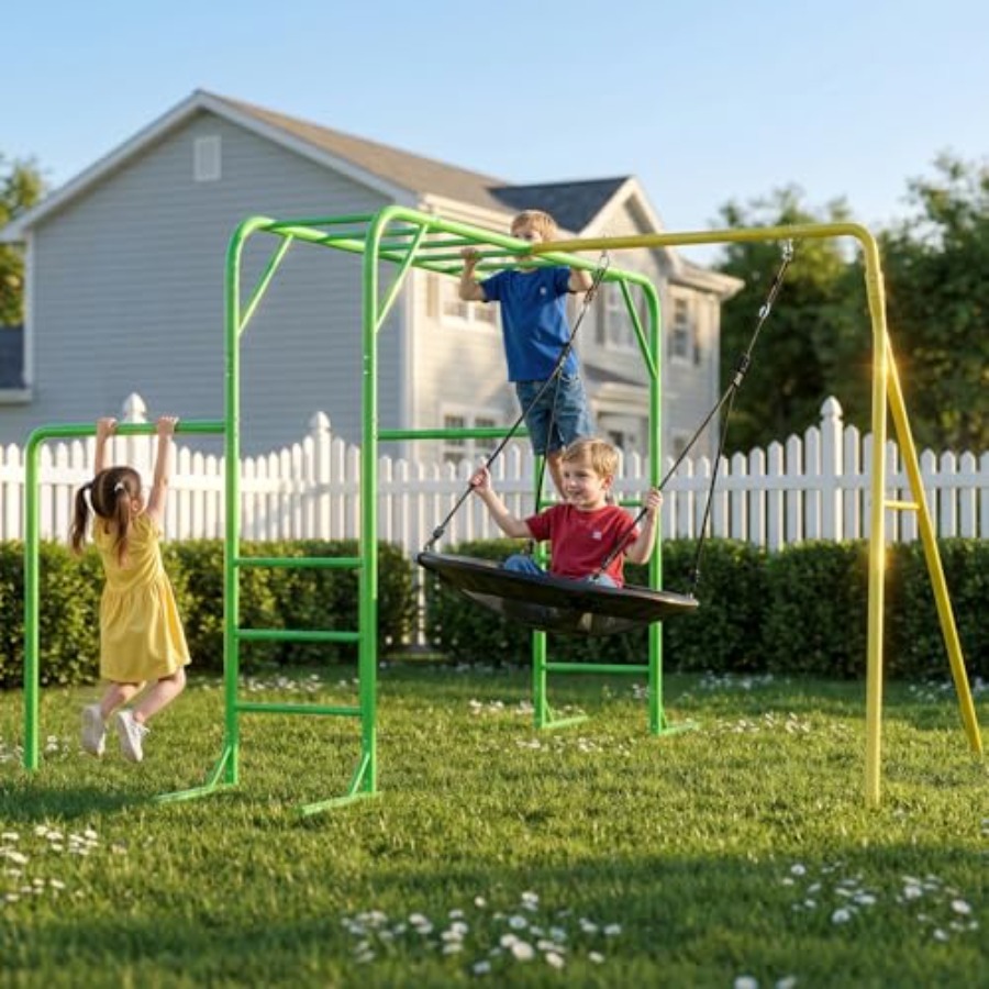 Kids Outdoor Monkey Bar Set - Monkey Bars Set for Backyard with