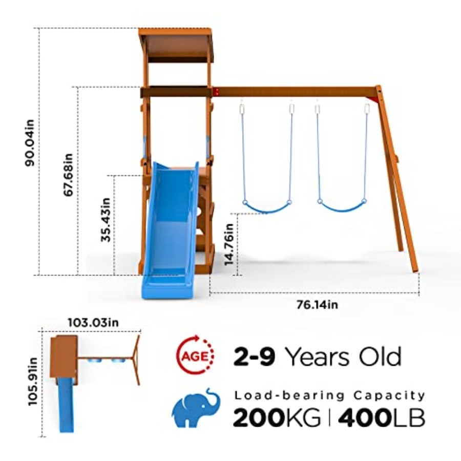 Playground Wooden Swing Sets f - Kids Outdoor Climbing Wall のレビューと価格