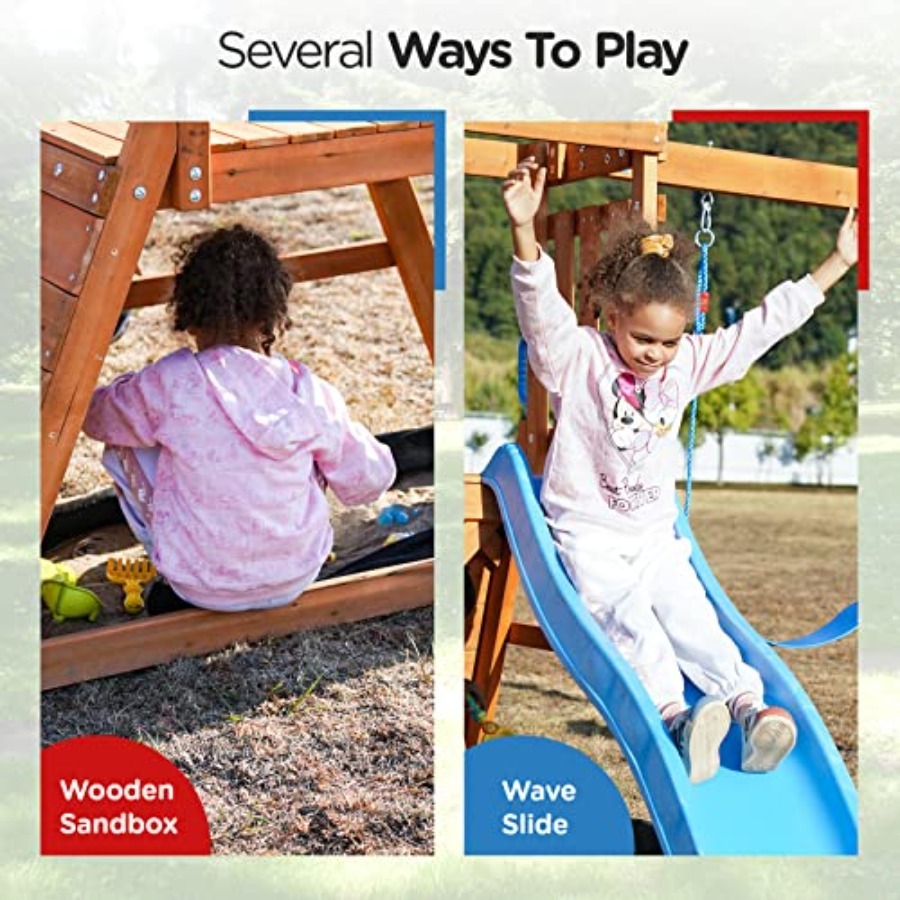 Playground Wooden Swing Sets f - Kids Outdoor Climbing Wall のレビューと価格