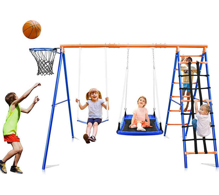 3-in-1 Kids Swing Slide Climbi - Kids Outdoor Swing Set With Slide のレビューと価格
