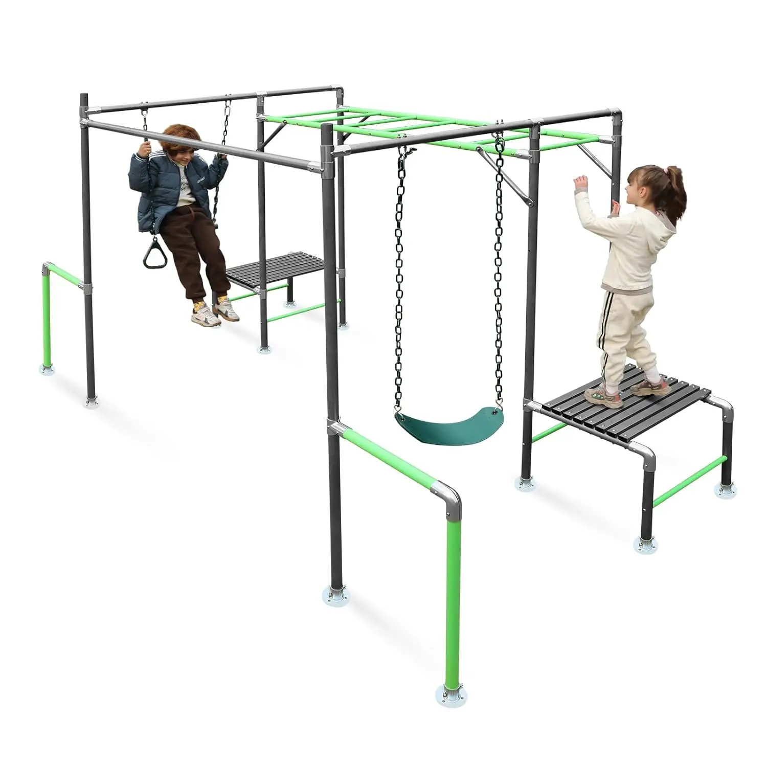 Outdoor Jungle Gym with Monkey - Kids Outdoor Monkey Bar Set のレビューと価格