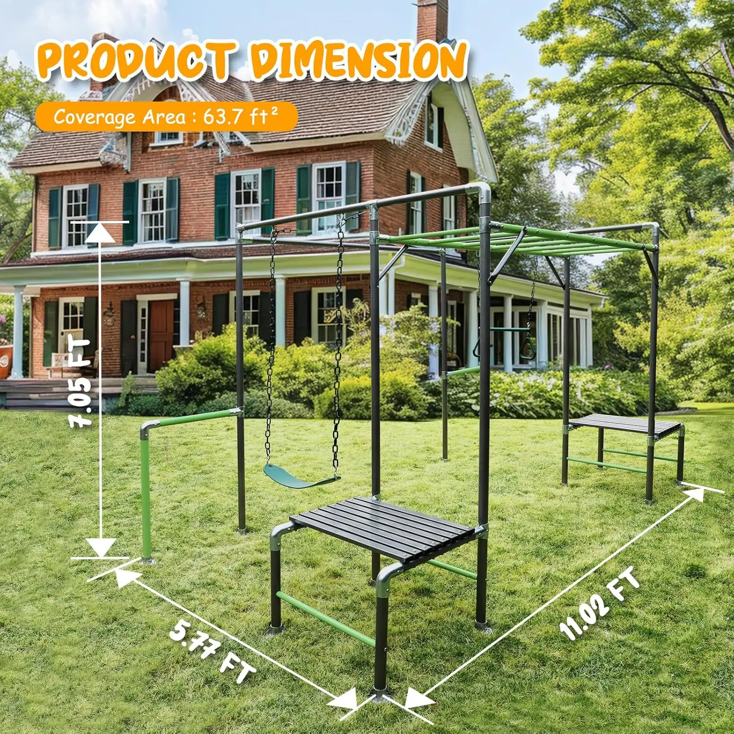 Outdoor Jungle Gym with Monkey - Kids Outdoor Monkey Bar Set のレビューと価格