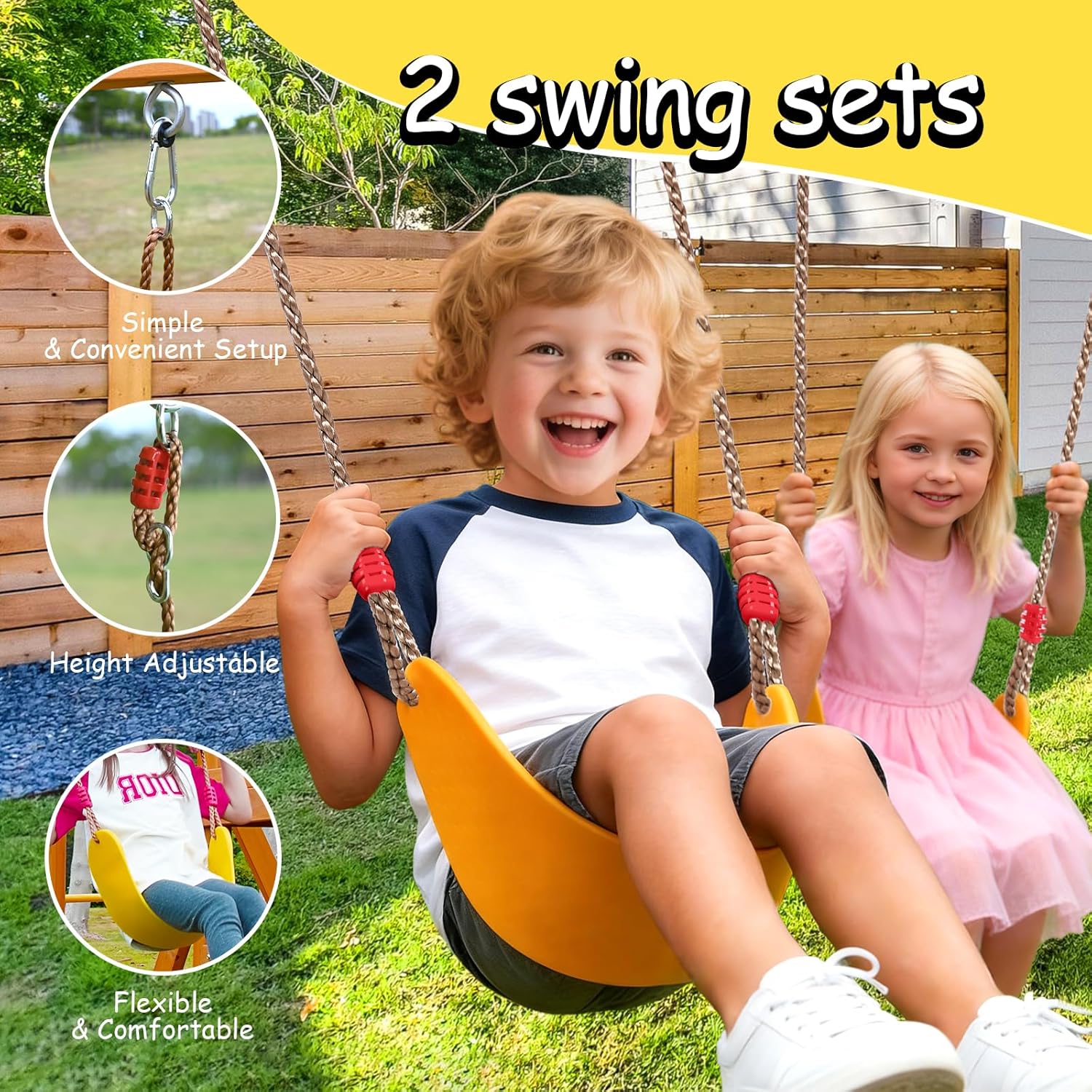 Wooden Swing Sets for Backyard - Kids Outdoor Monkey Bar Set のレビューと価格