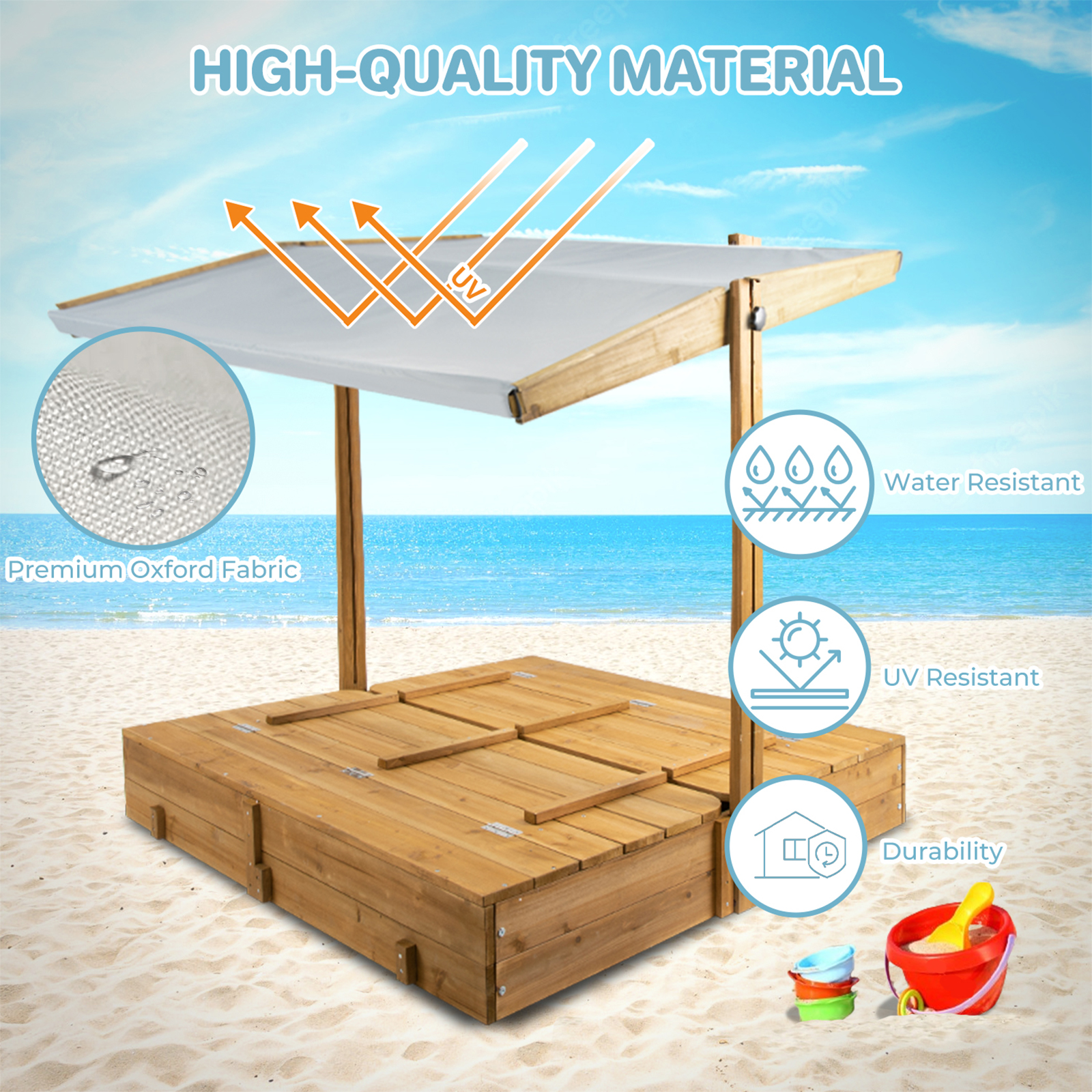 Kids Sand Box with Cover，Woode - Kids Outdoor Foldable Chair のレビューと価格