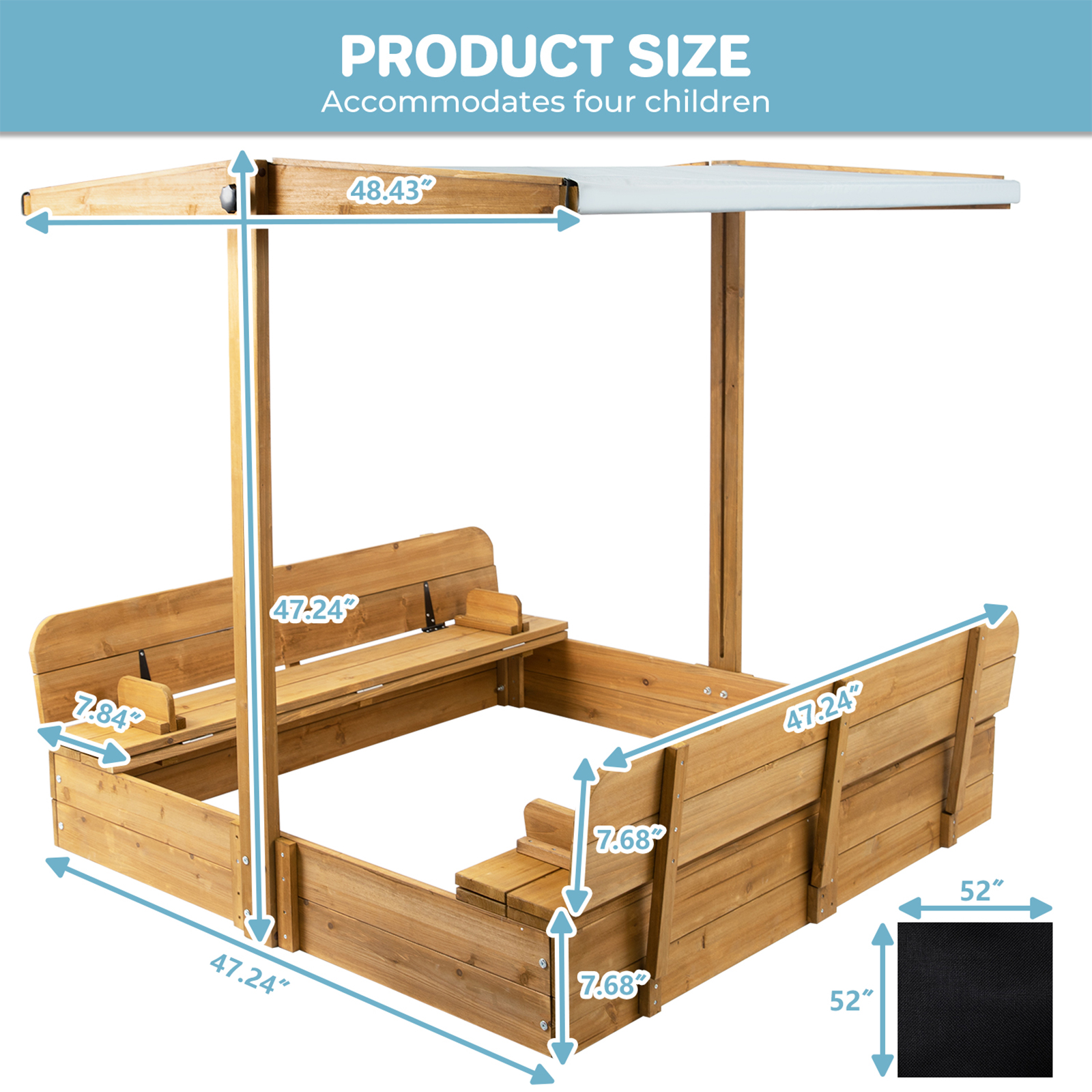 Kids Sand Box with Cover，Woode - Kids Outdoor Foldable Chair のレビューと価格
