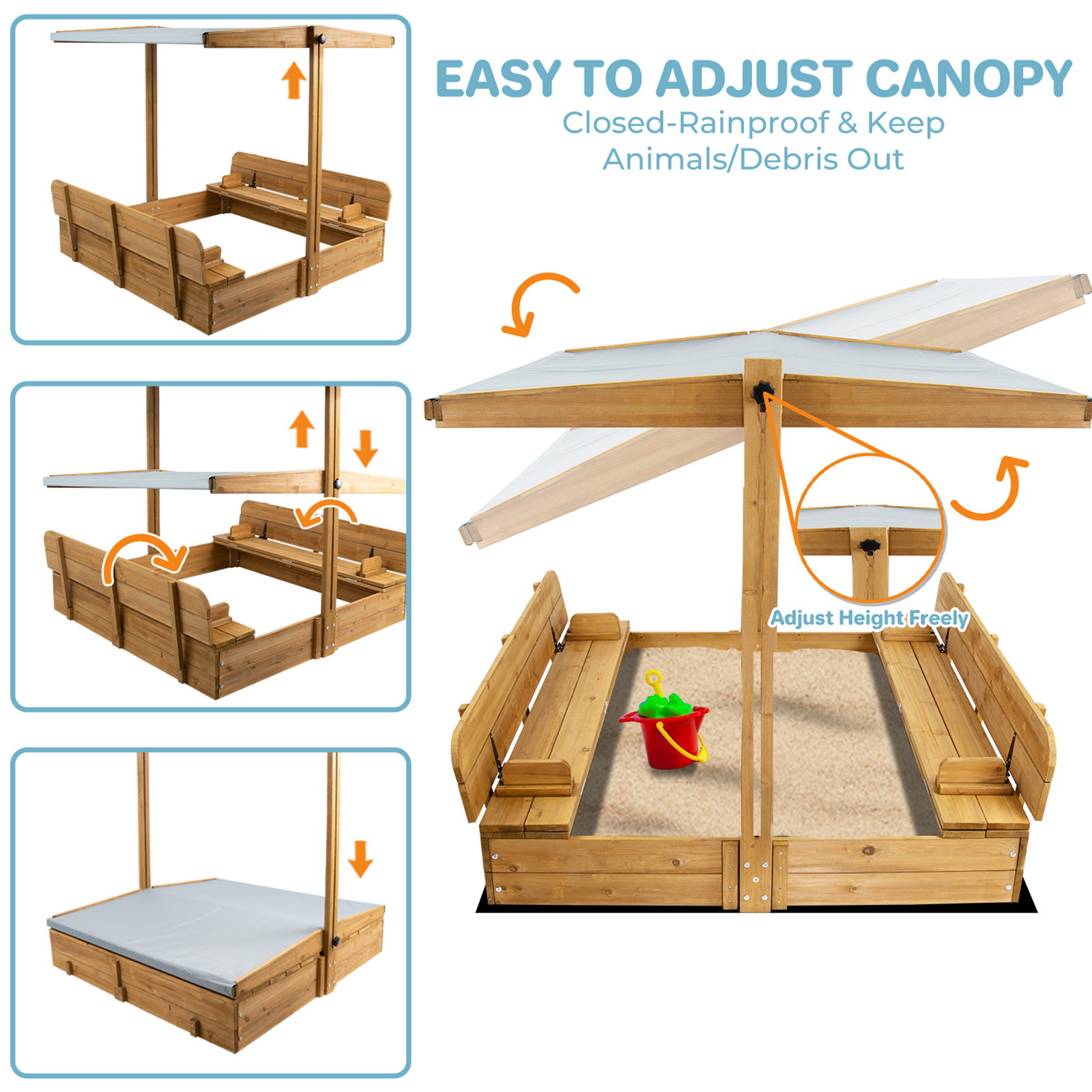 Kids Sand Box with Cover，Woode - Kids Outdoor Foldable Chair のレビューと価格