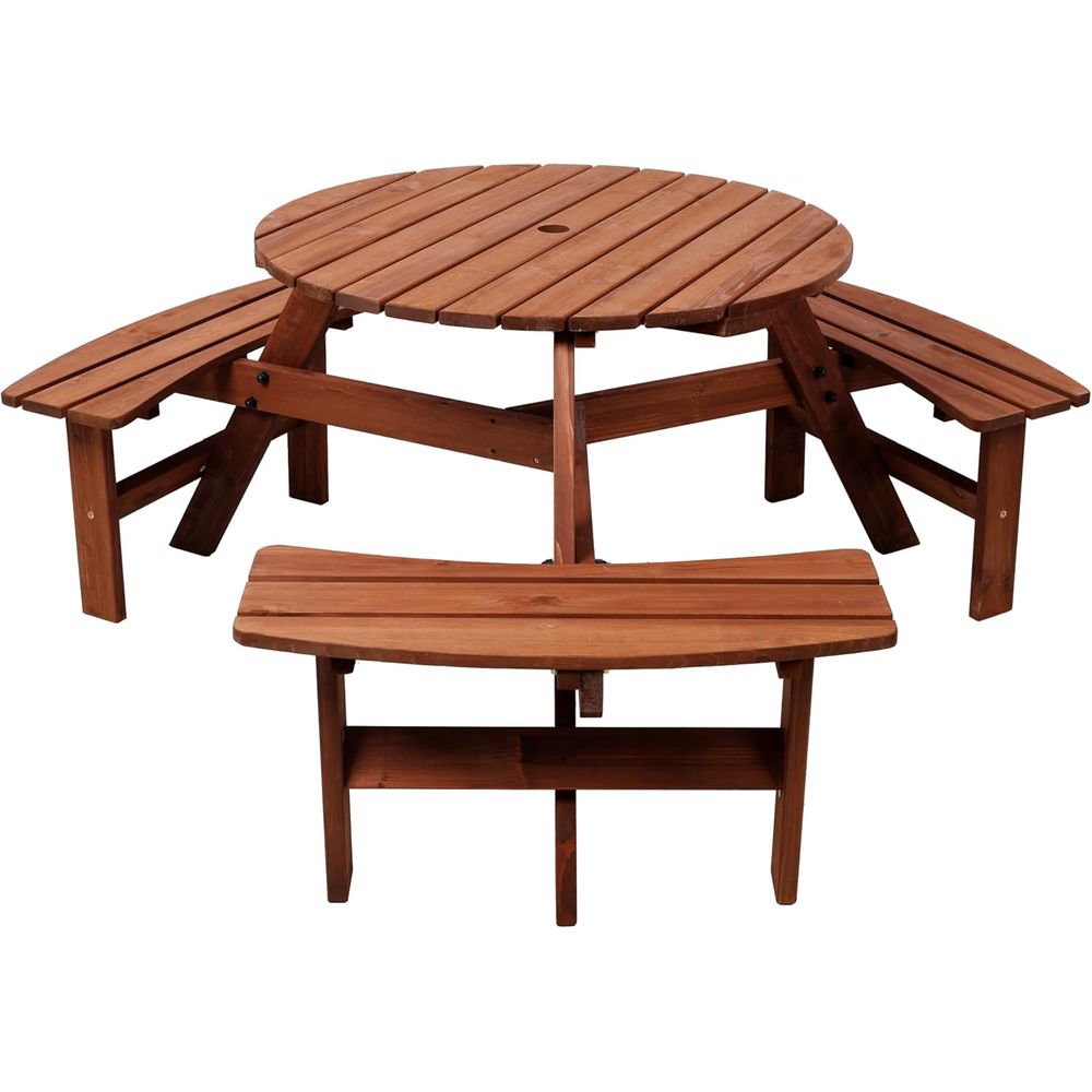Kids Picnic Table with 3 Bench - Kids Outdoor Dining Set のレビューと価格