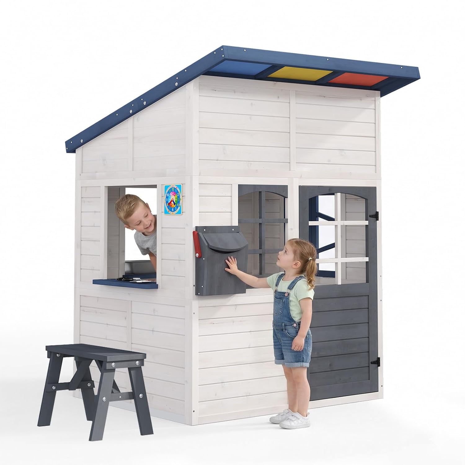Wooden Kids Outdoor Playhouse  - Kids Outdoor Kitchen のレビューと価格