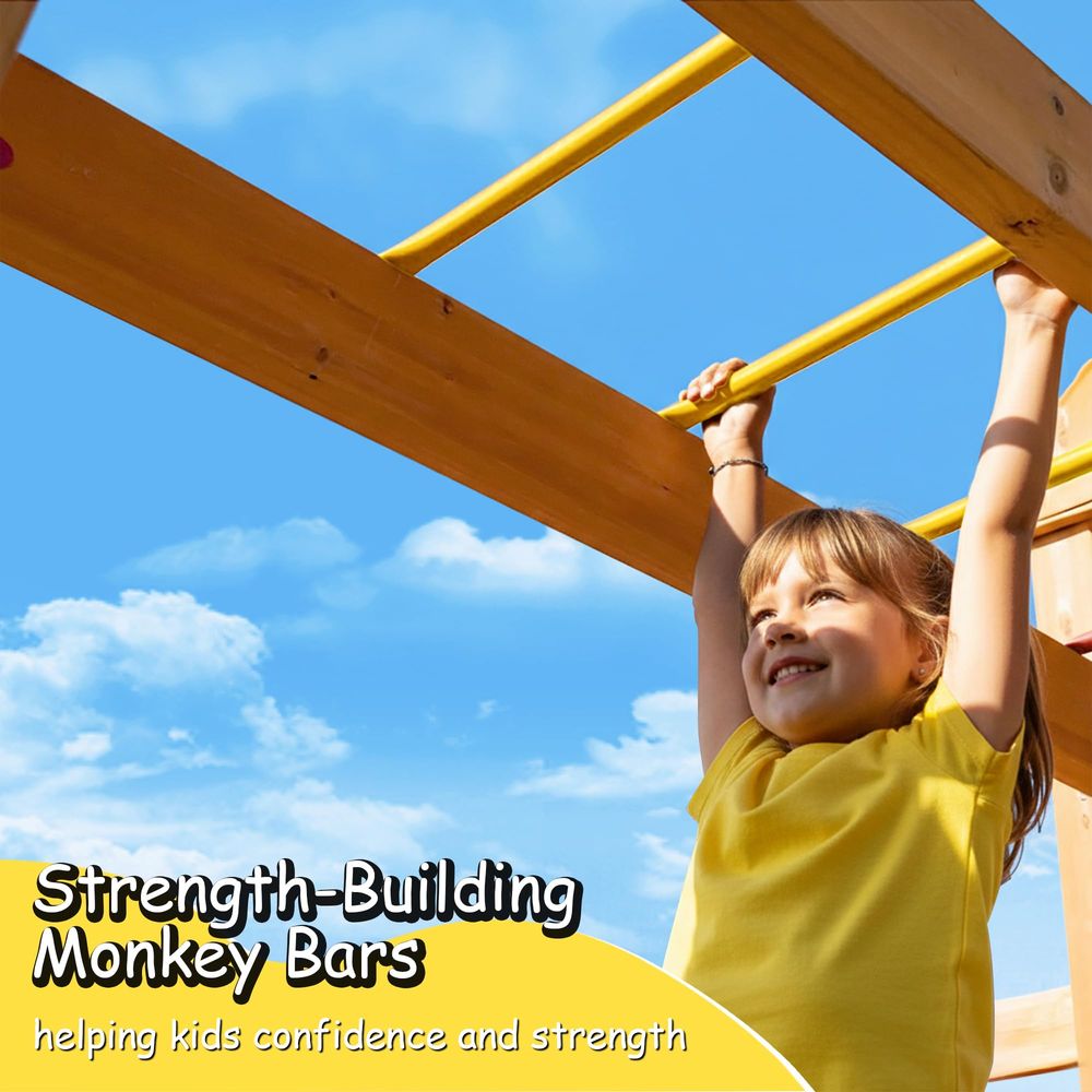 Wooden Swing Sets for Backyard - Kids Outdoor Monkey Bar Set のレビューと価格