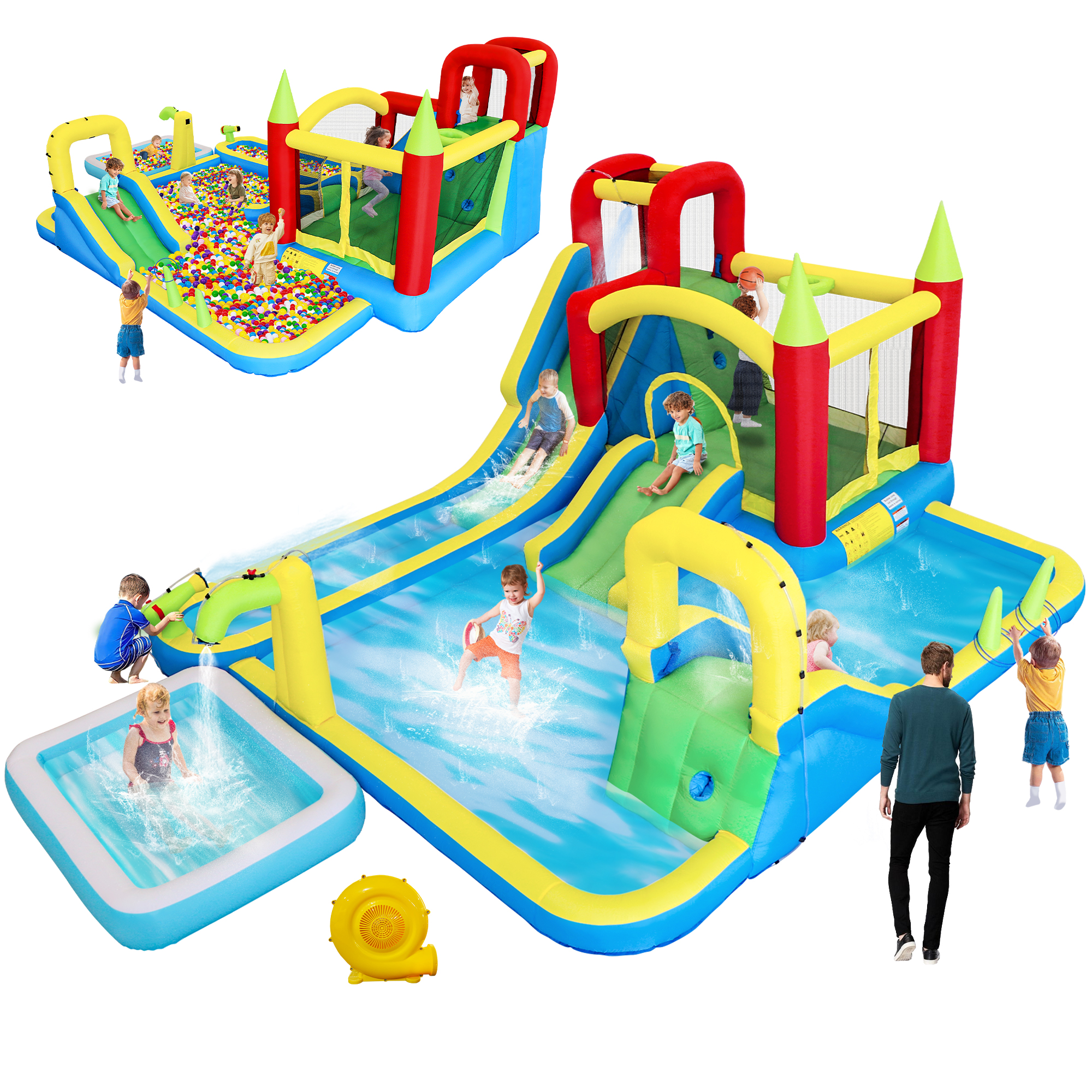 11-in-1 Inflatable Water Slide - Kids Outdoor Climbing Wall のレビューと価格