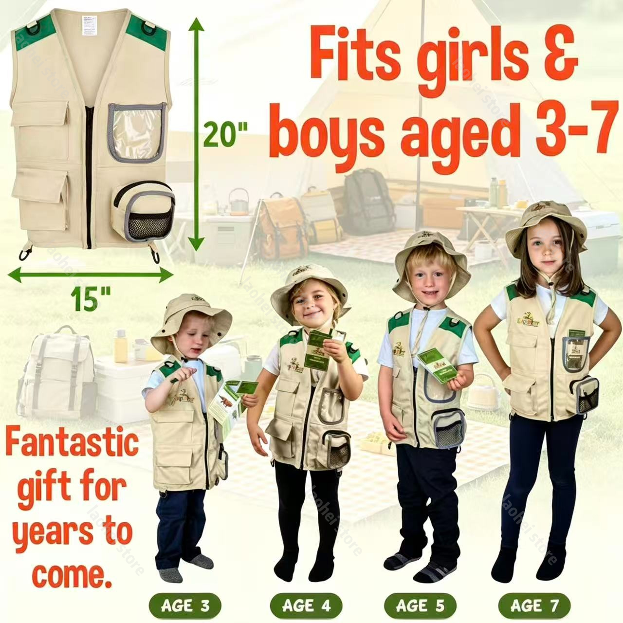 Kids Explorer Vest and Hat Cos - Outdoor Games For Kids のレビューと価格