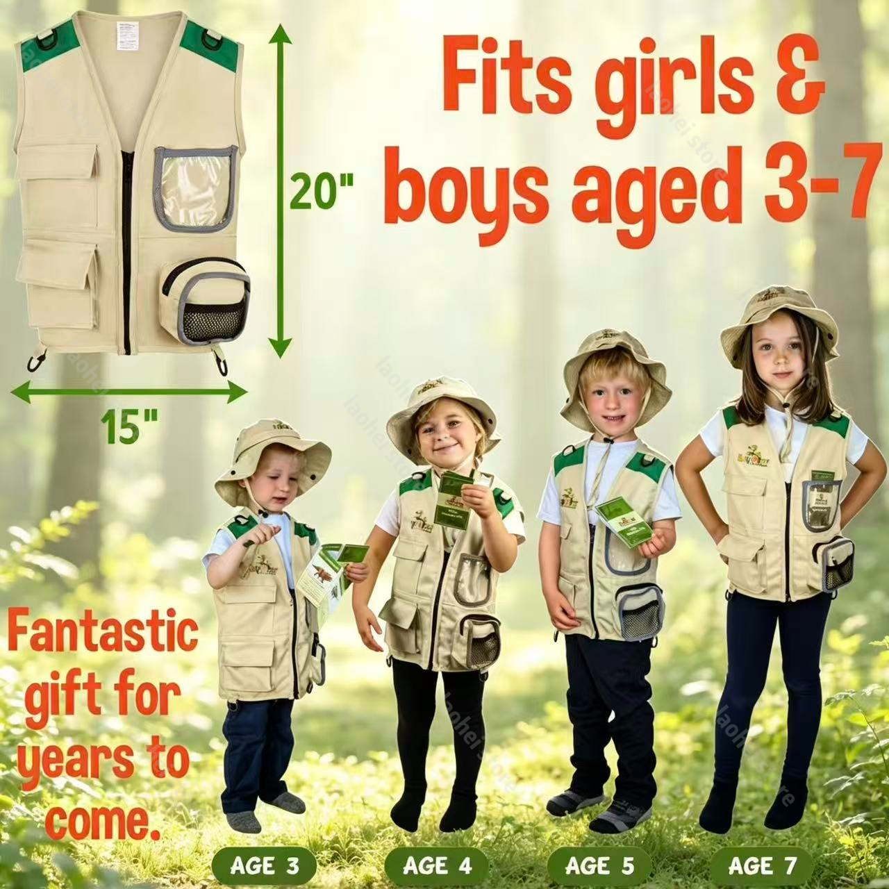 Kids Explorer Vest and Hat Cos - Outdoor Games For Kids のレビューと価格