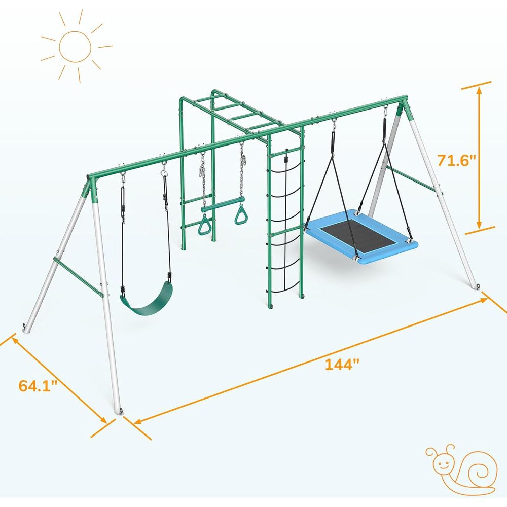 Swing Sets or Backyard with Mo - Kids Outdoor Monkey Bar Set のレビューと価格