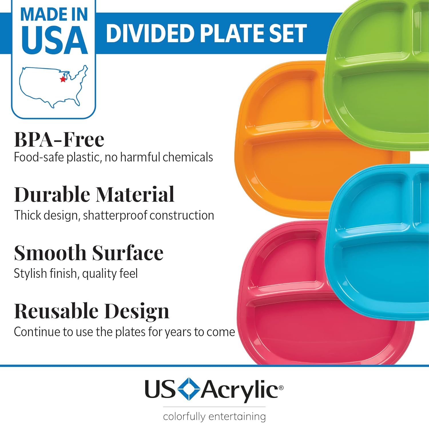 3-Compartment Divided Plastic  - Kids Outdoor Dining Set のレビューと価格