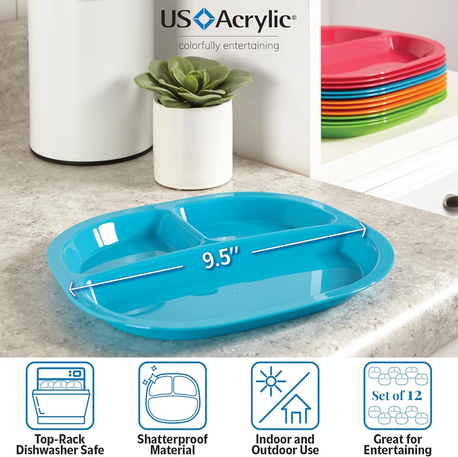 3-Compartment Divided Plastic  - Kids Outdoor Dining Set のレビューと価格