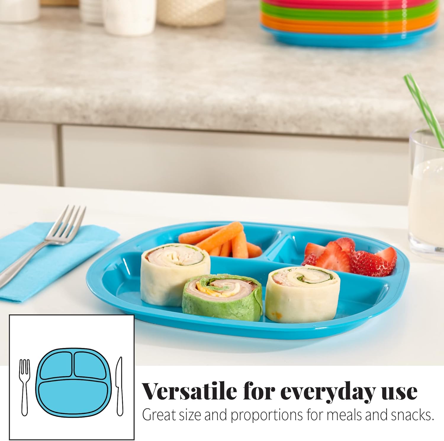 3-Compartment Divided Plastic  - Kids Outdoor Dining Set のレビューと価格