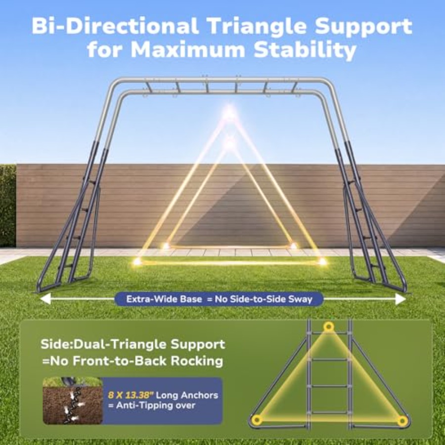 Backyard swing sets with monke - Kids Outdoor Monkey Bar Set のレビューと価格