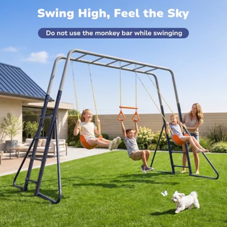 Backyard swing sets with monke - Kids Outdoor Monkey Bar Set のレビューと価格