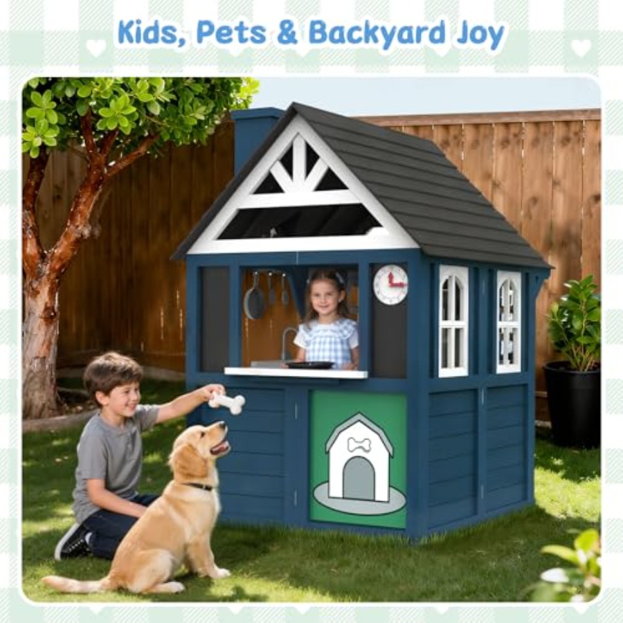 Outdoor kids playhouse: wooden - Kids Outdoor Kitchen のレビューと価格