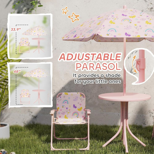 Kids Picnic Table and Chair Se - Kids Outdoor Table With Umbrella のレビューと価格