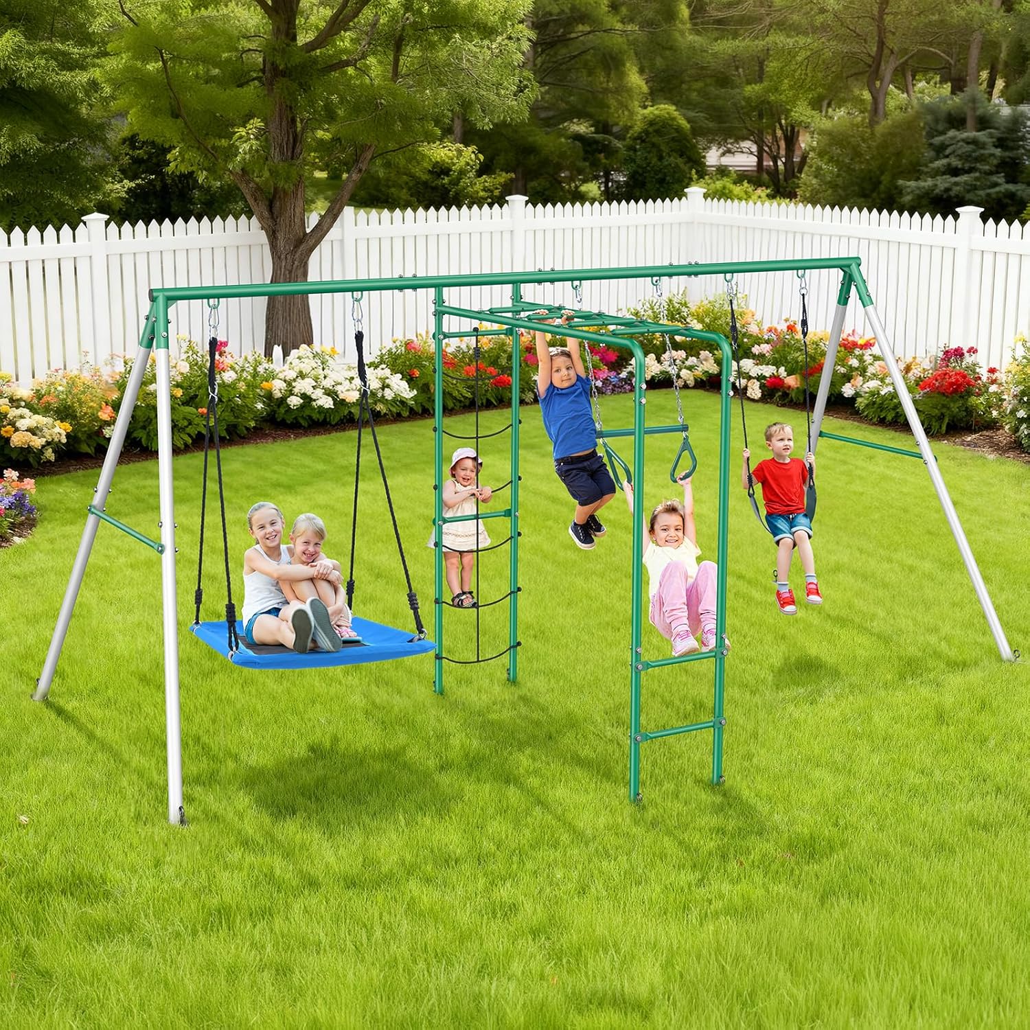 Backyard Swing Set Outdoor Kid - Kids Outdoor Monkey Bar Set のレビューと価格