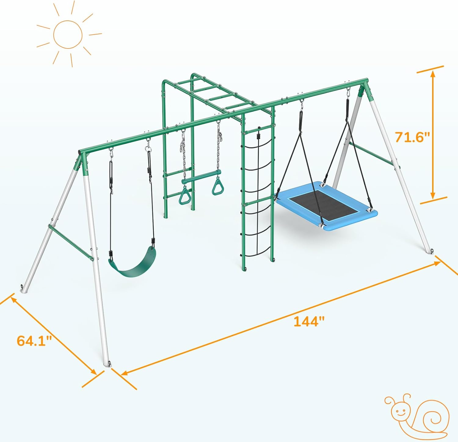 Swing Sets for Backyard with M - Kids Outdoor Monkey Bar Set のレビューと価格