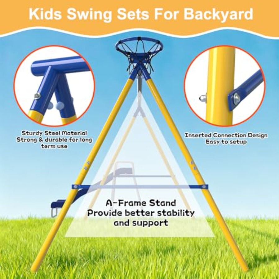 Backyard outdoor playset for k - Kids Outdoor Swing Set With Slide のレビューと価格