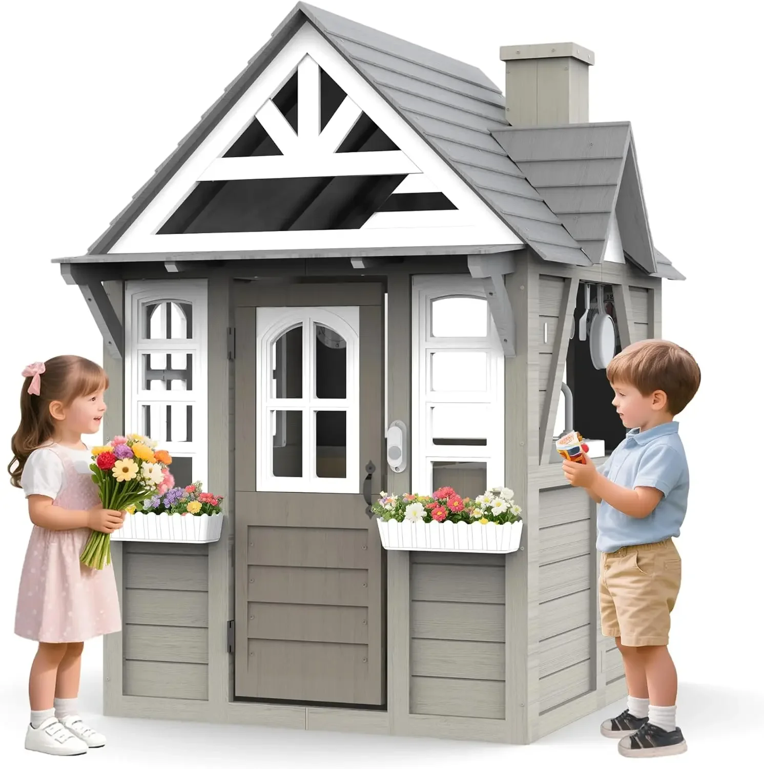 Kids Outdoor Playhouse,Cedar G - Kids Outdoor Kitchen のレビューと価格