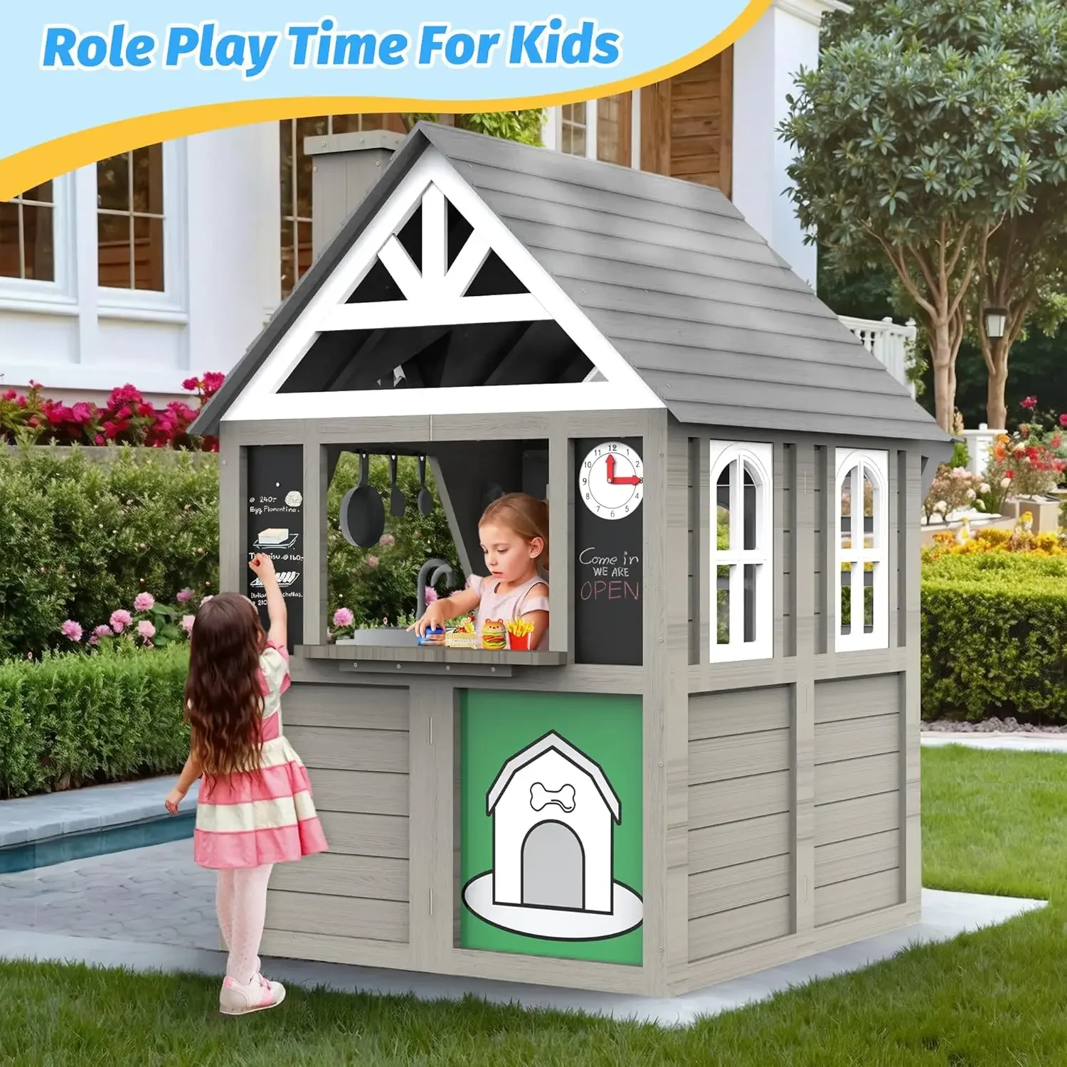 Kids Outdoor Playhouse,Cedar G - Kids Outdoor Kitchen のレビューと価格