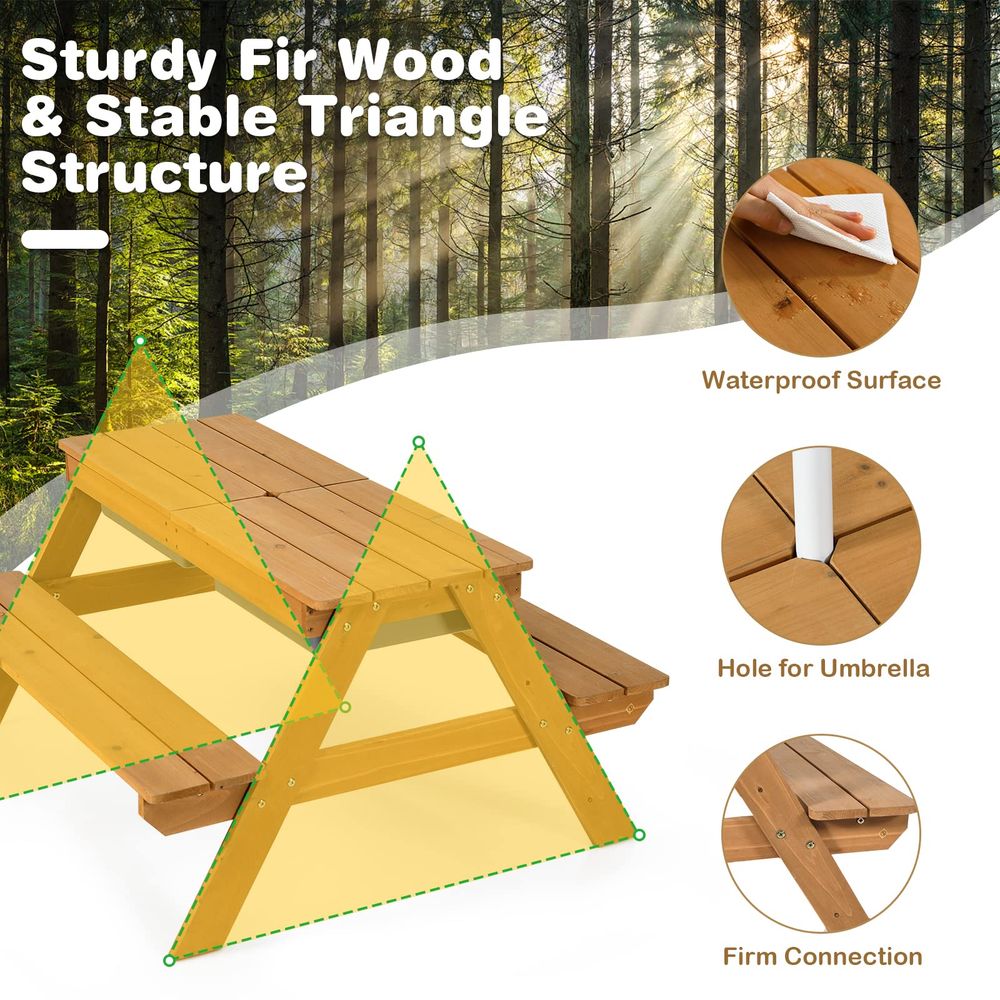 Kids Picnic Table, 4 in 1 Ceda - Kids Outdoor Picnic Table のレビューと価格