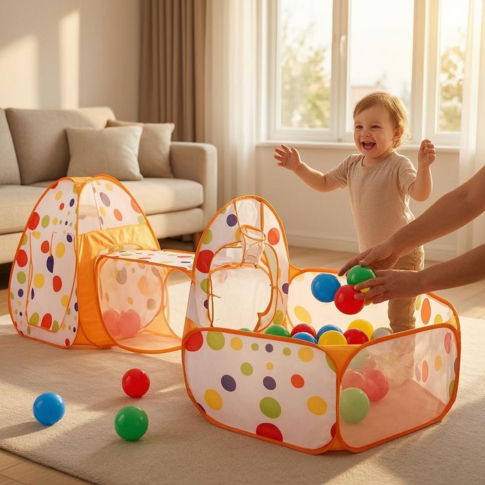 3 Pieces 3 in 1 Play Tent Set  - Kids Outdoor Set のレビューと価格