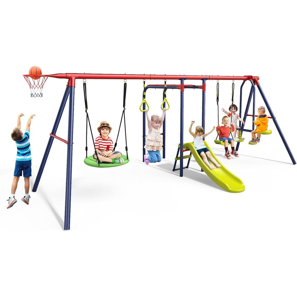 Swing Sets or Backyard, 7 in 1 - Kids Outdoor Monkey Bar Set のレビューと価格