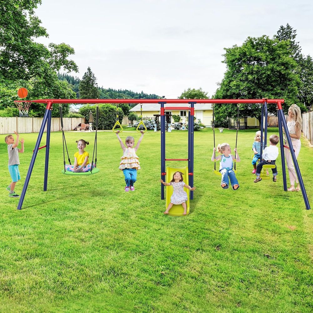 Swing Sets or Backyard, 7 in 1 - Kids Outdoor Monkey Bar Set のレビューと価格