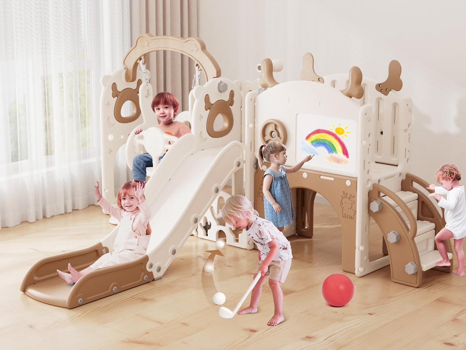 13-in-1 Toddler Slide and Swin - Kids Outdoor Swing Set With Slide のレビューと価格