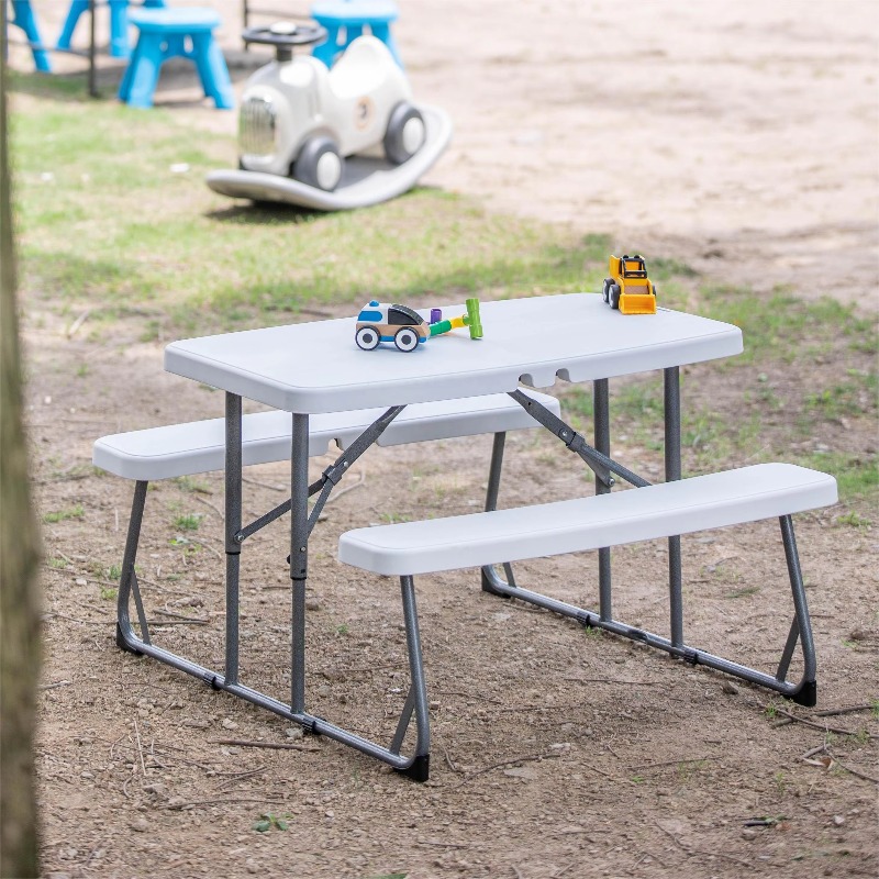 Kids Folding Picnic Table Outd - Kids Outdoor Dining Set のレビューと価格