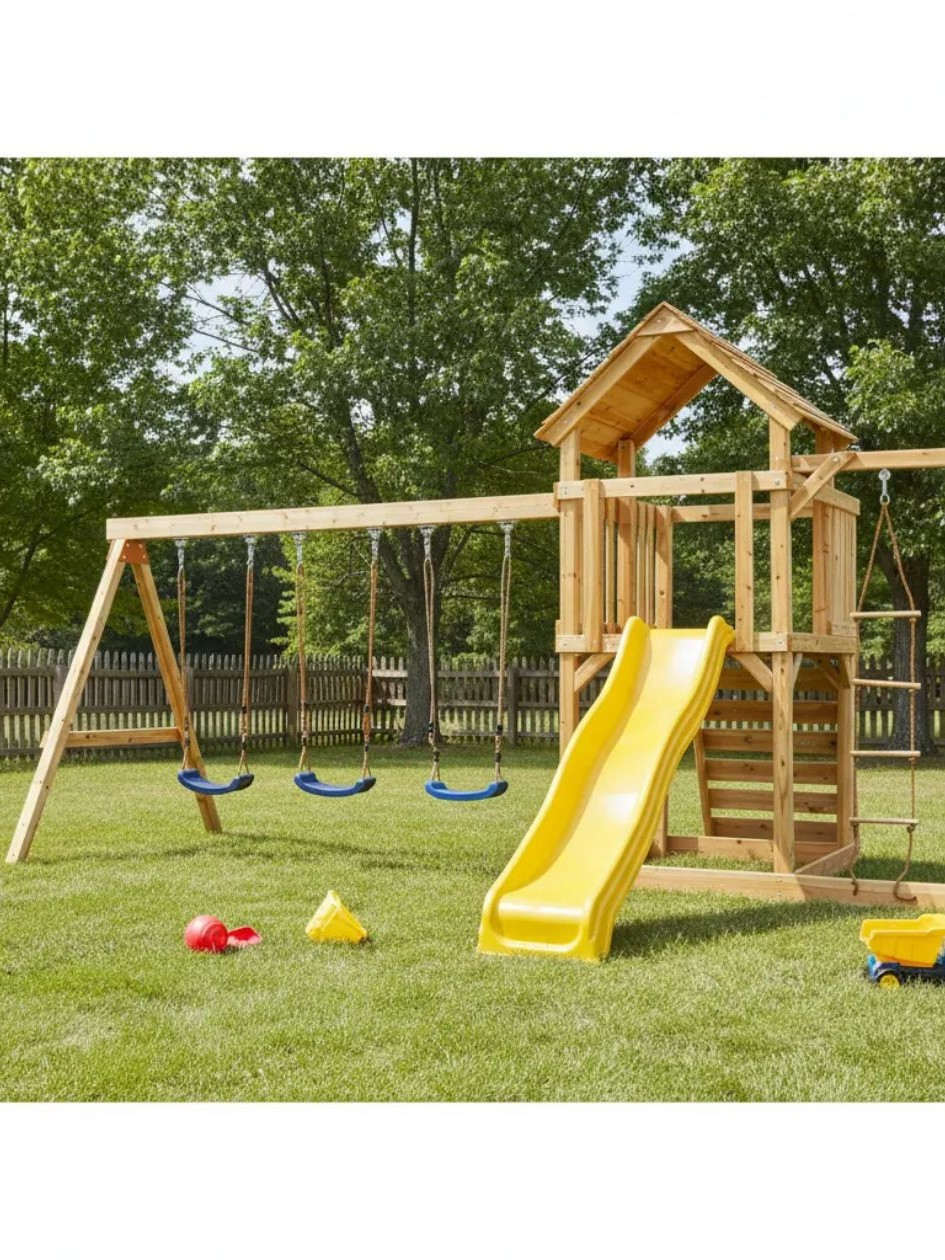 Children Swing Kids Wooden Gar - Kids Outdoor Swing のレビューと価格