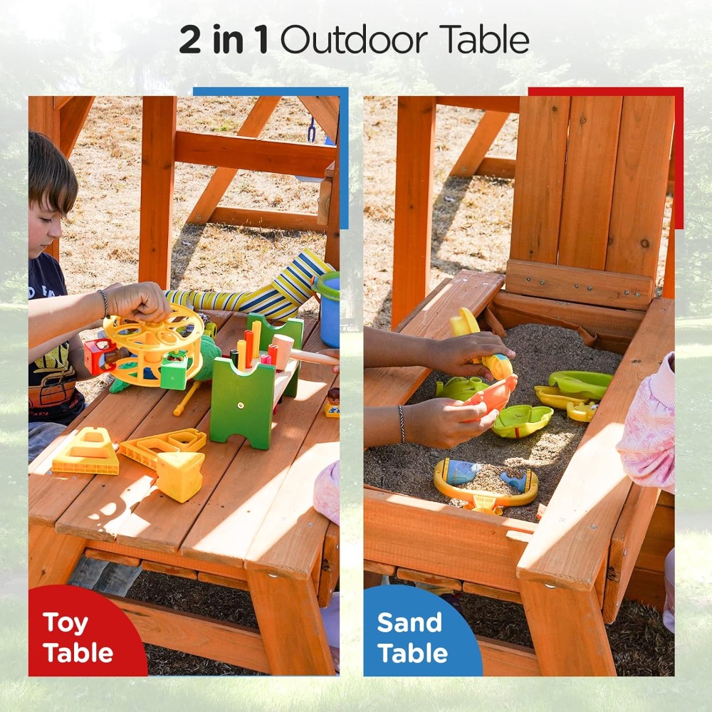 Wooden Swing Sets for Backyard - Kids Outdoor Monkey Bar Set のレビューと価格