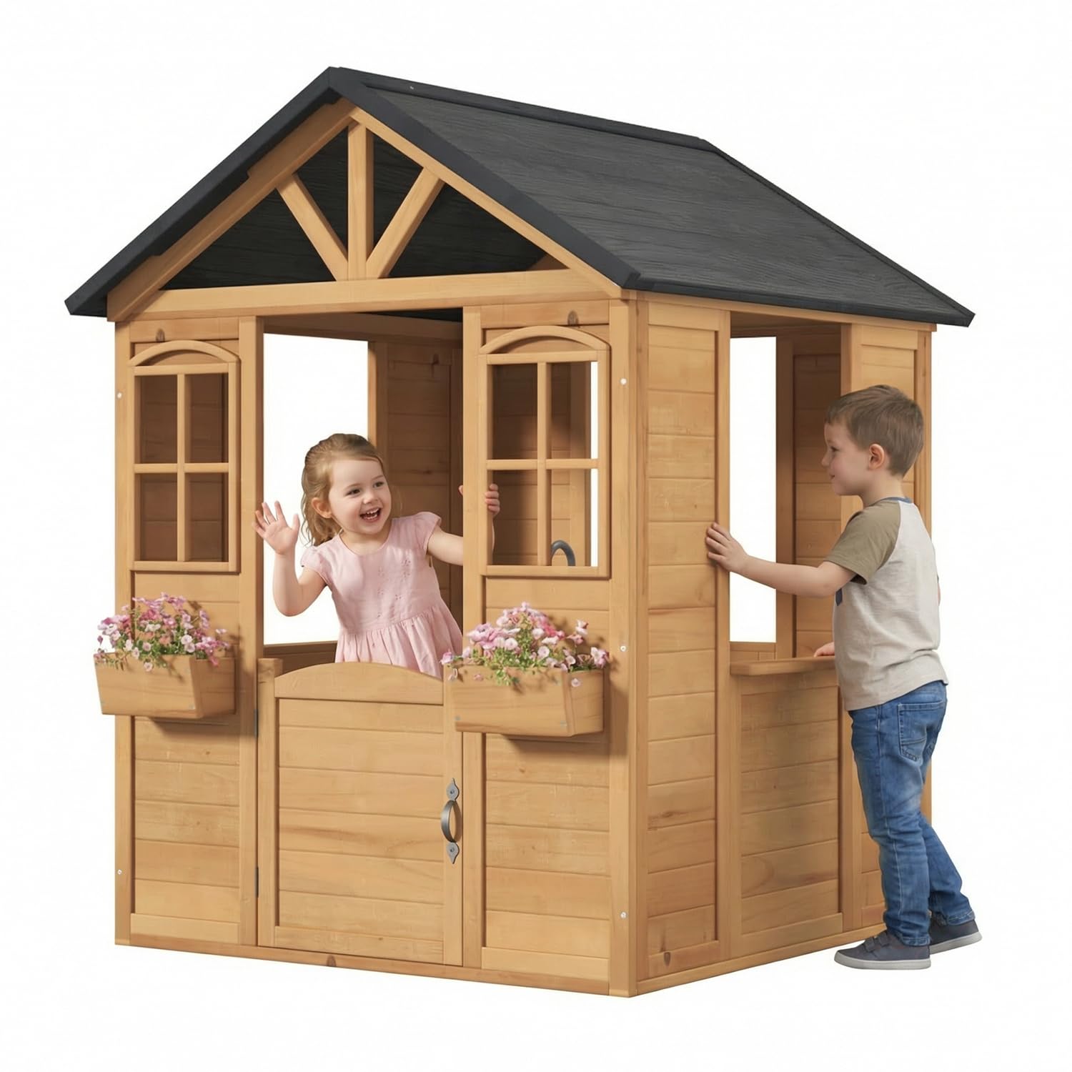 Wooden Kids Playhouse Outdoor  - Kids Outdoor Kitchen のレビューと価格