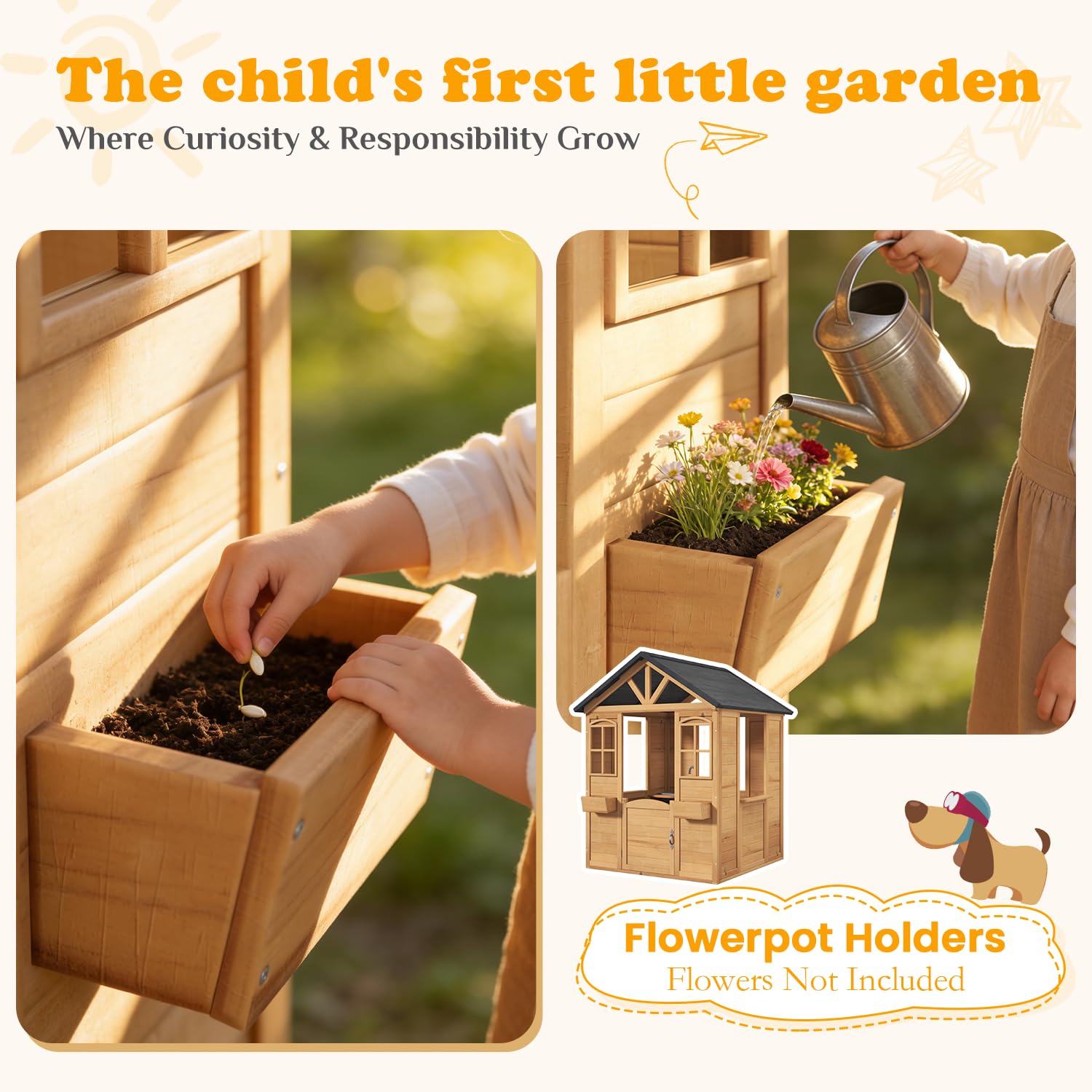 Wooden Kids Playhouse Outdoor  - Kids Outdoor Kitchen のレビューと価格