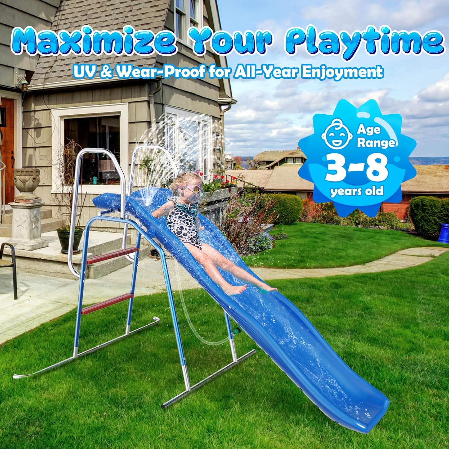 Water Slide for Kids Backyard, - Kids Outdoor Zone のレビューと価格