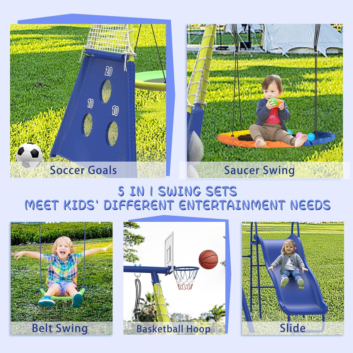 Swing Set for Kids Outdoor Swi - Kids Outdoor Swing Set With Slide のレビューと価格